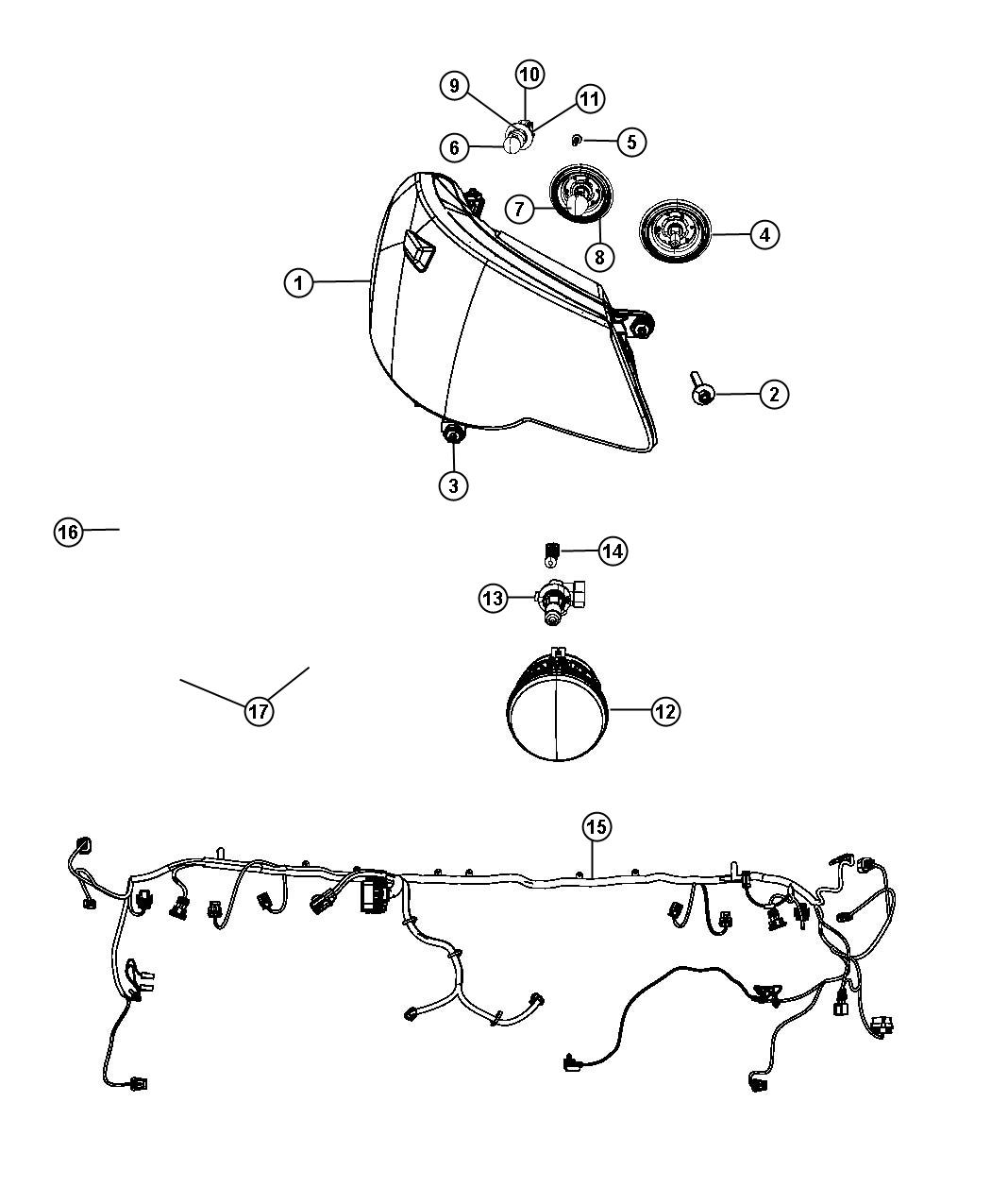 Lamps Front. Diagram