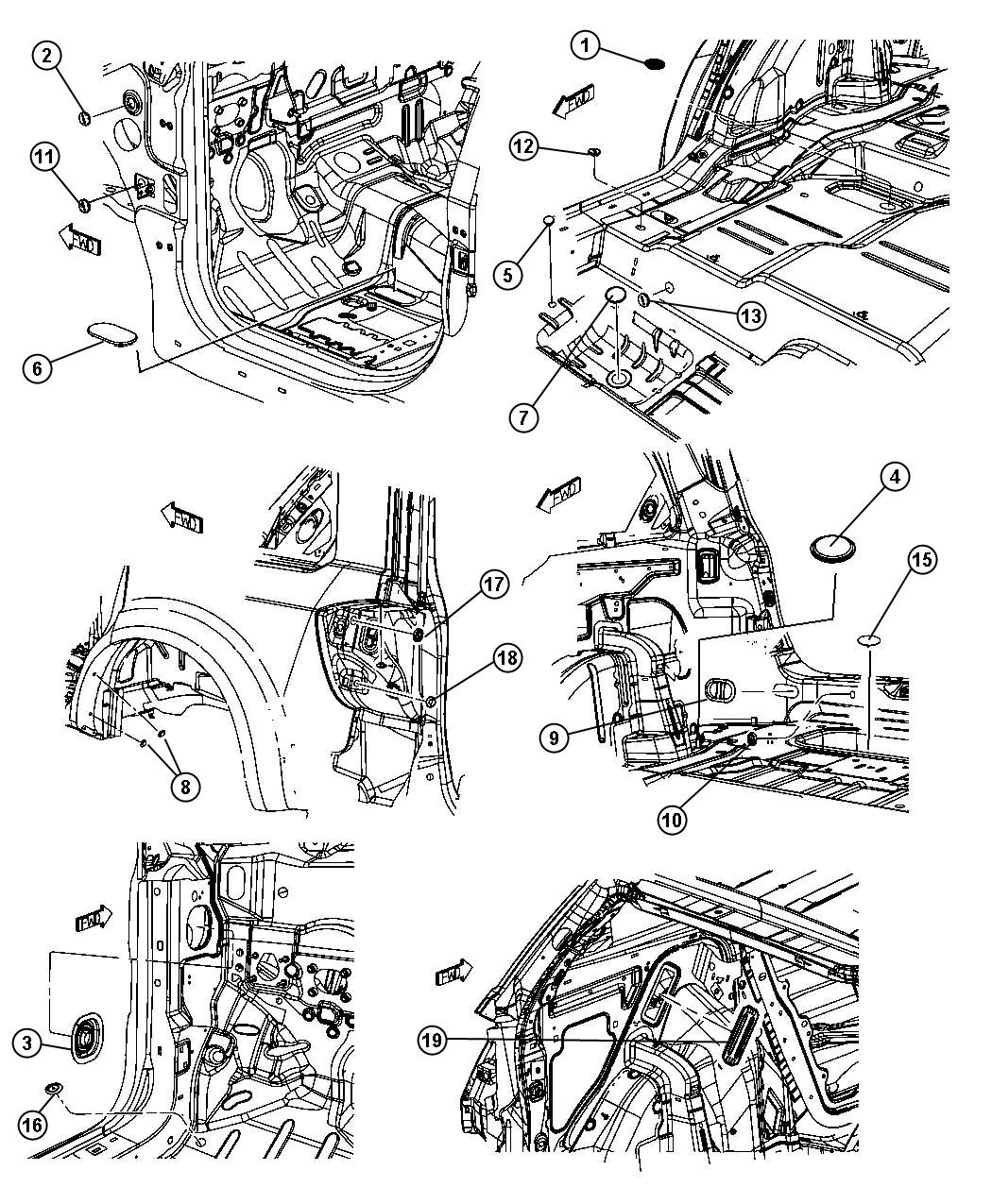 Diagram Body Plugs and Exhauster. for your 2010 Dodge Caliber   