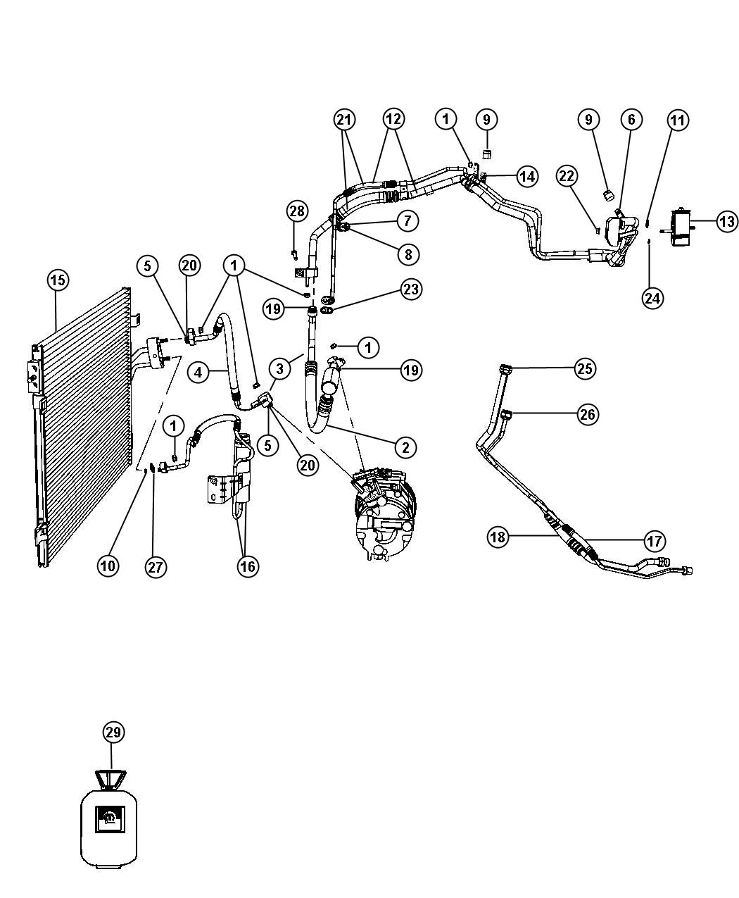 Diagram A/C Plumbing. for your Dodge