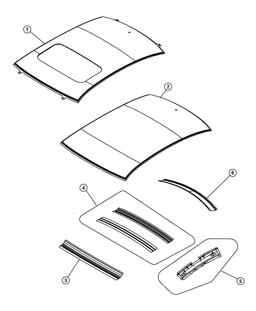 Diagram Roof Panel. for your 2022 Ram 3500   