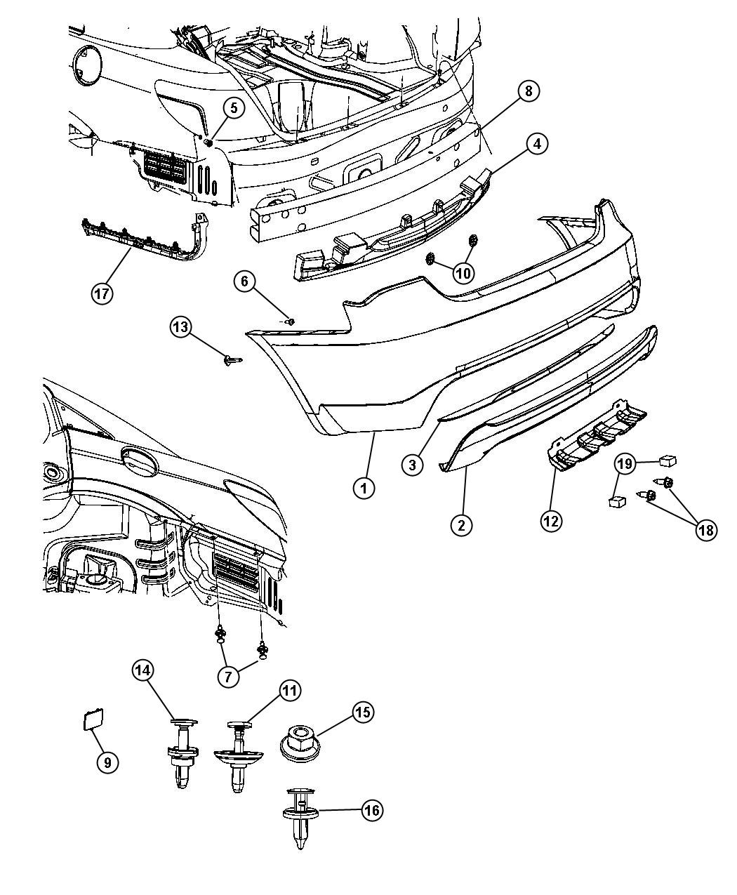 Diagram Fascia, Rear. for your Chrysler