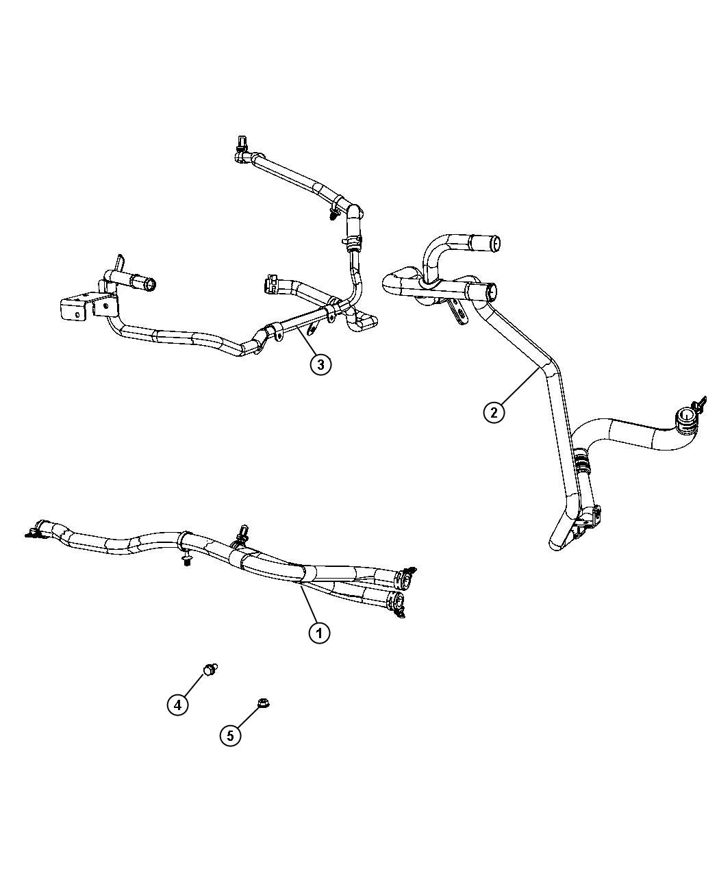 Diagram Heater Plumbing 3.6L [3.6L Mid V6 Engine]. for your 2006 Chrysler Sebring   