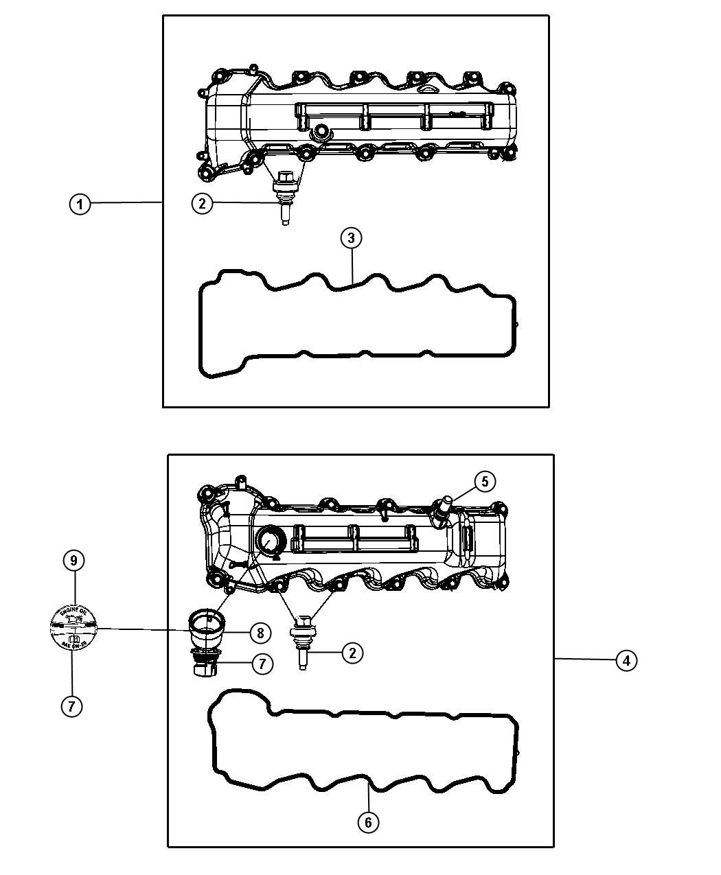 Diagram Cylinder Head Covers 4.7L [4.7L V8 FFV ENGINE]. for your Chrysler 300  M