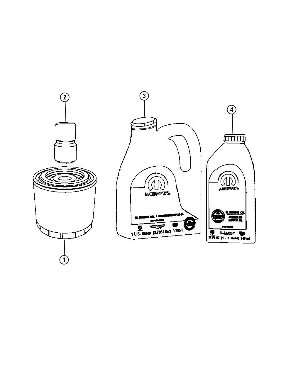 Diagram Engine Oil, Engine Oil Filter And Adapter 4.7L [4.7L V8 FFV ENGINE]. for your Dodge Dakota  