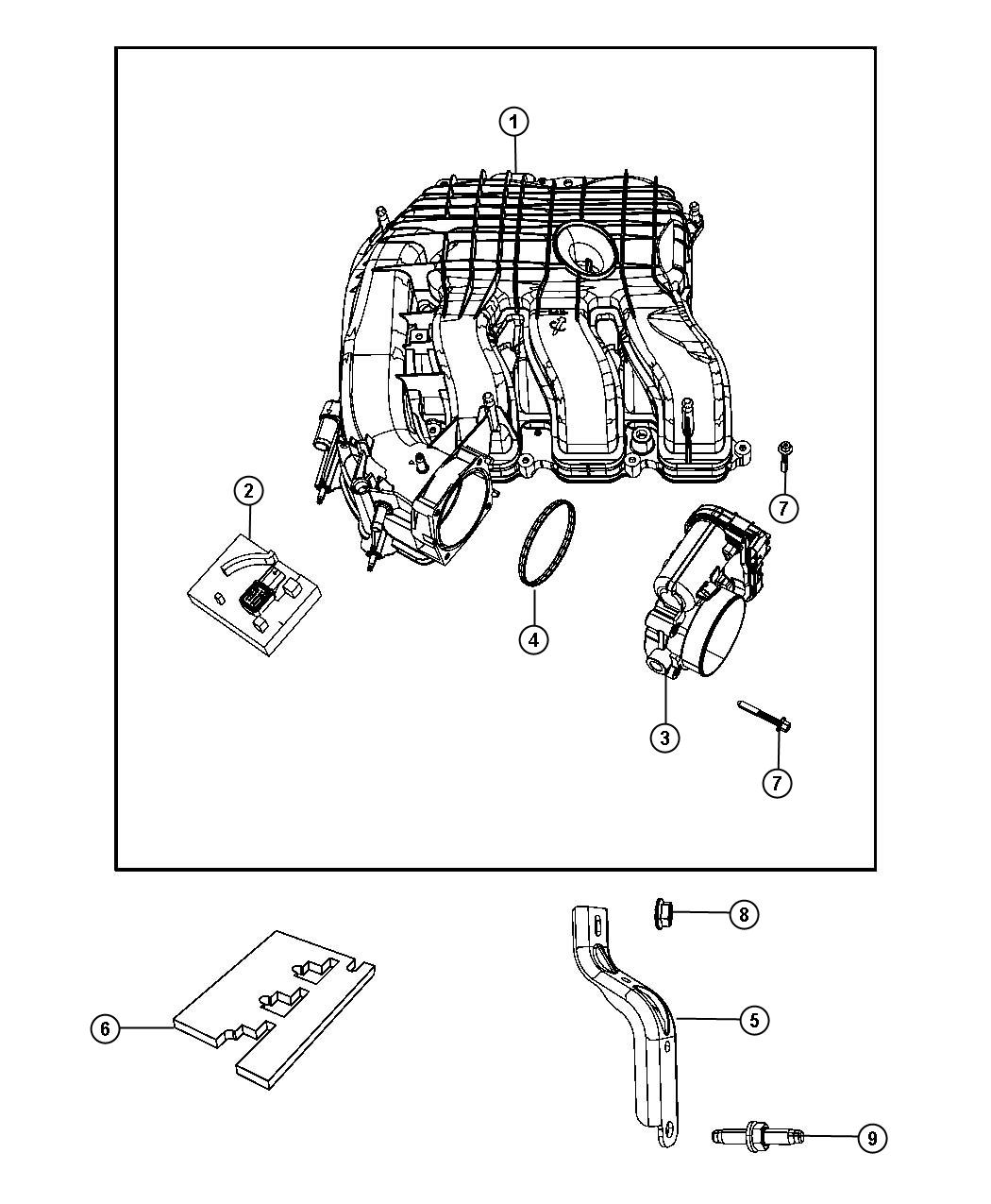 Diagram Intake Manifold Plenum 3.6L [3.6L Mid V6 Engine]. for your Chrysler