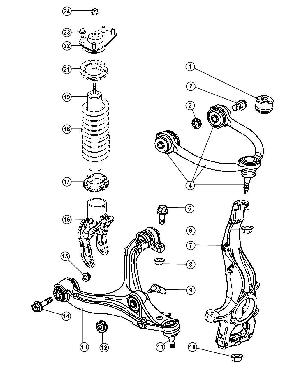 Diagram Suspension, Front. for your Jeep