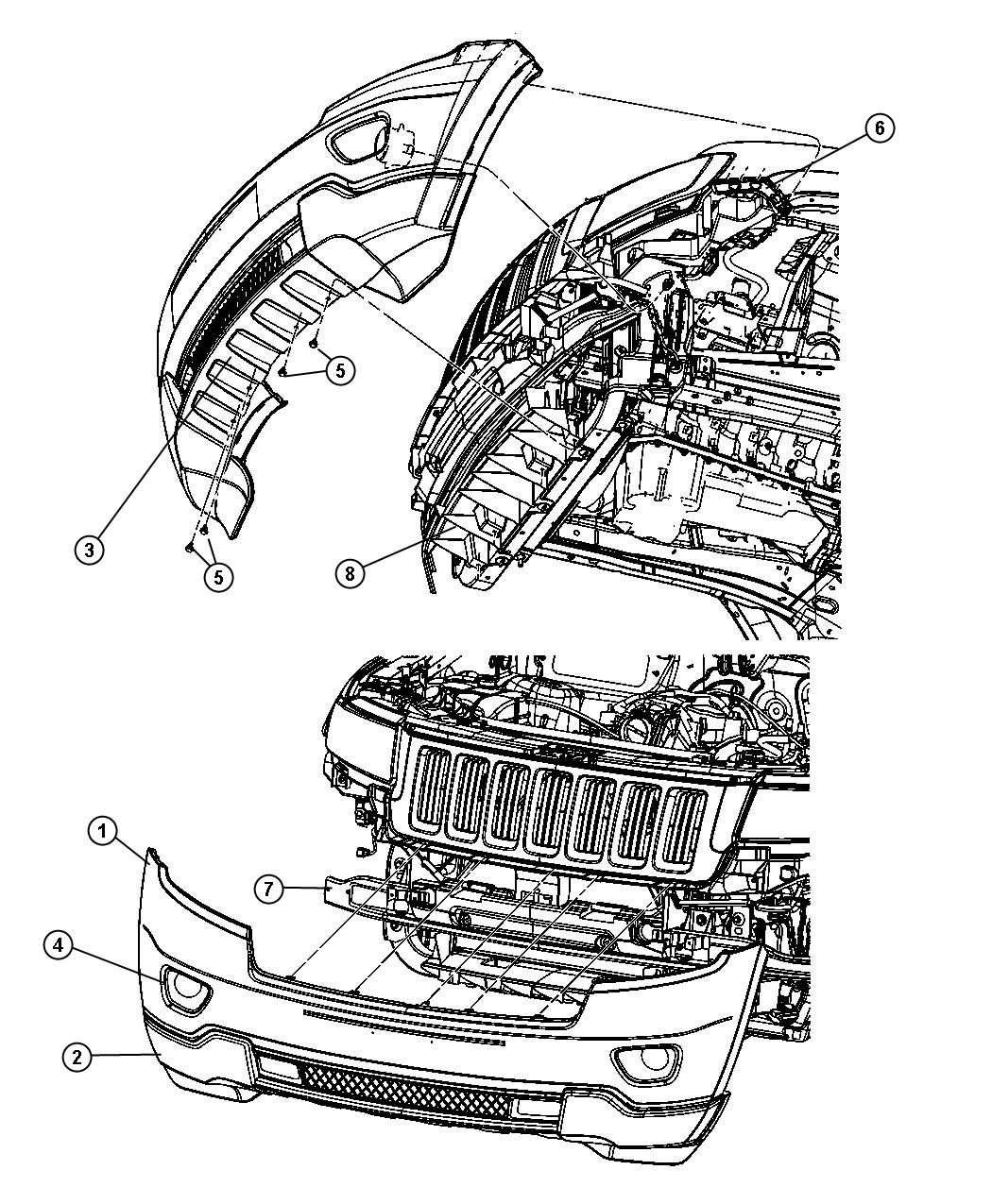 Diagram Fascia, Front. for your Jeep