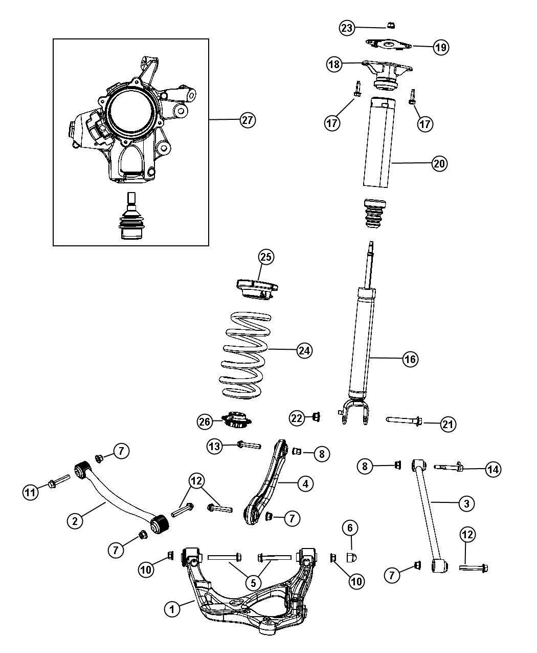 Diagram Suspension, Rear. for your 2000 Chrysler 300  M 