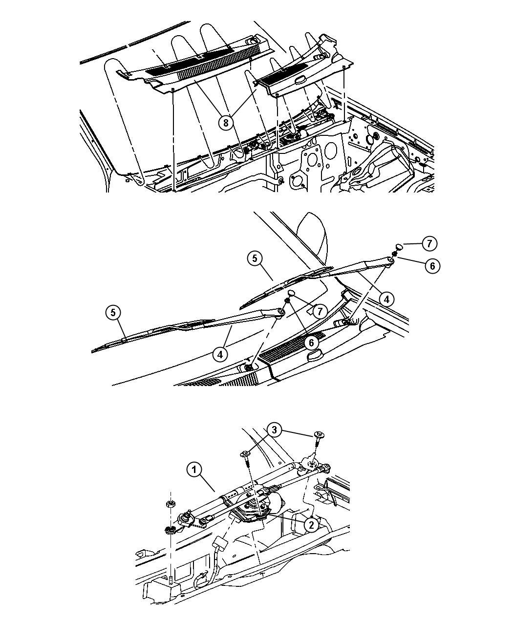 Front Wiper System. Diagram