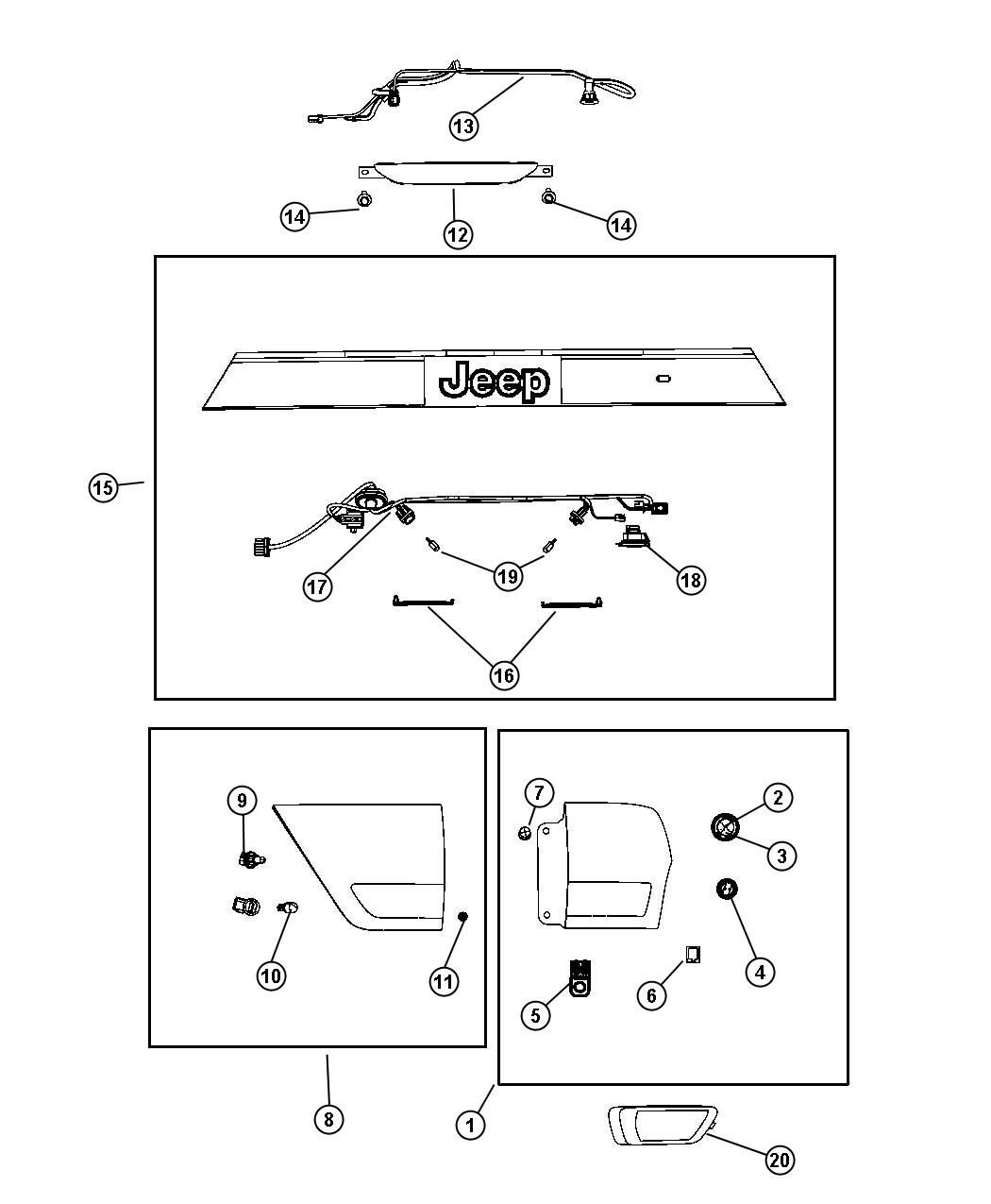 Diagram Lamps Rear. for your 2001 Jeep Grand Cherokee   