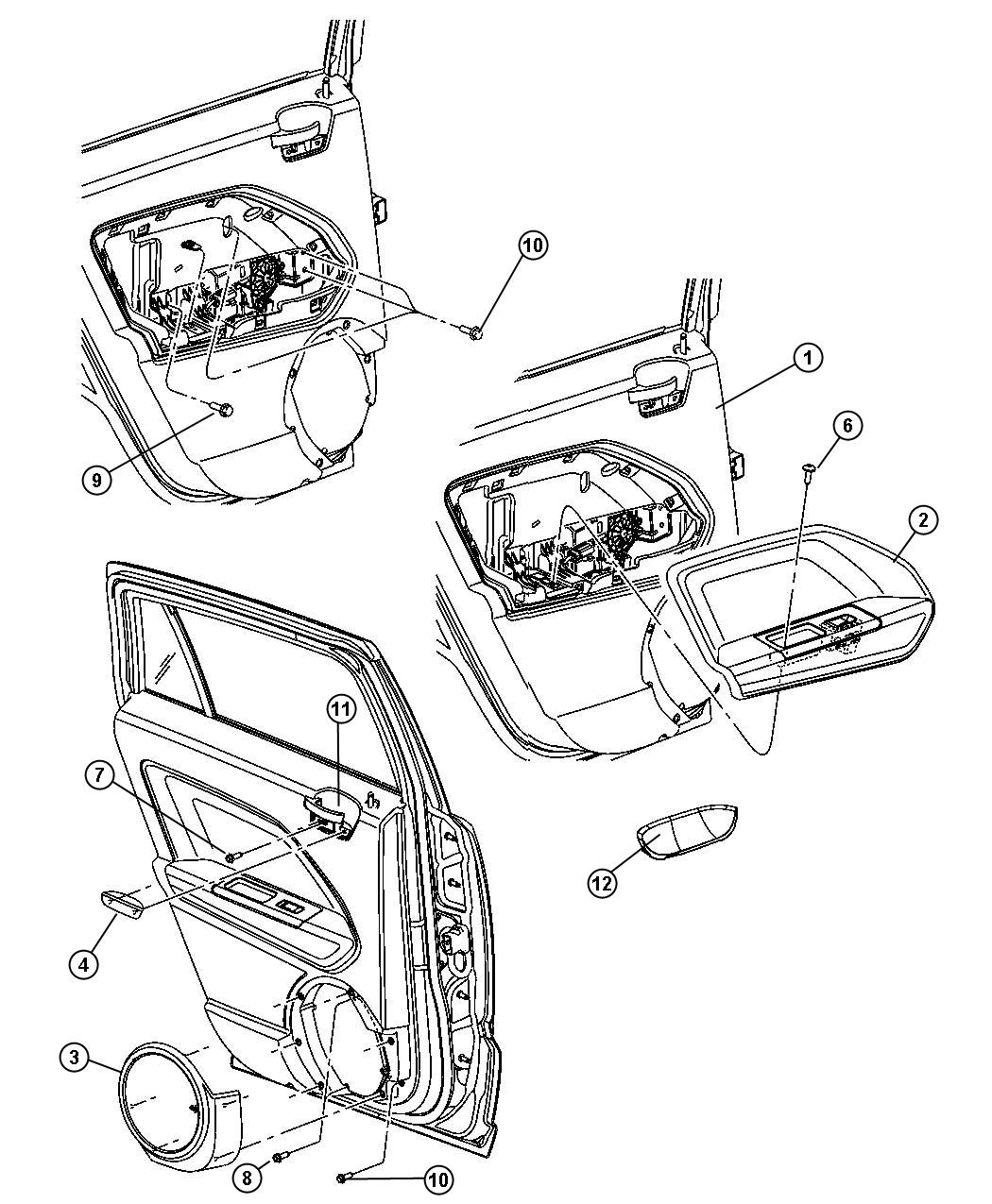 Rear Door Trim Panels. Diagram