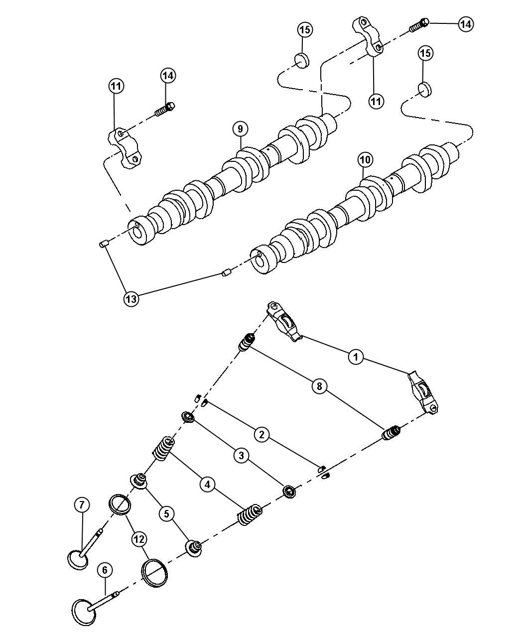 Diagram Camshafts And Valvetrain 3.6L [3.6L Mid V6 Engine]. for your 2022 Dodge Challenger   