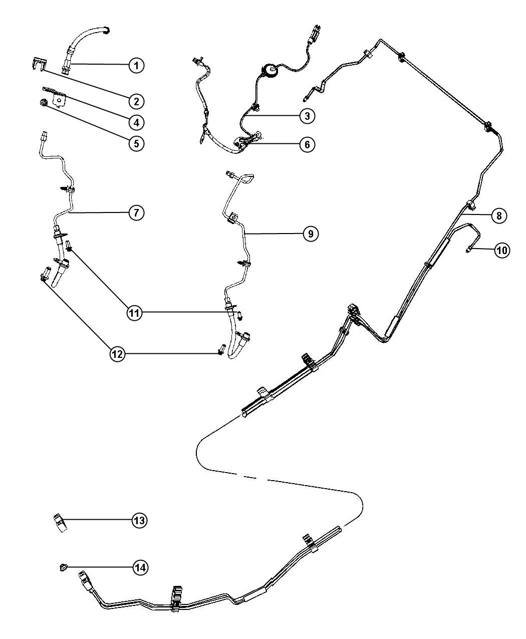 Diagram Brake Tubes,Rear. for your 2002 Chrysler 300  M 