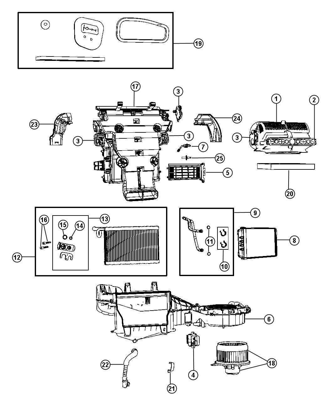 Diagram A/C and Heater Unit. for your Jeep Grand Cherokee  