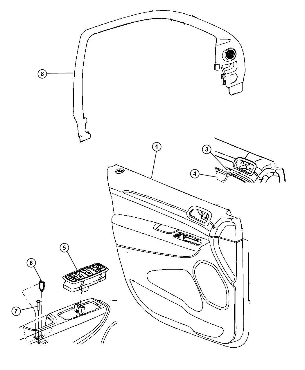 Diagram Front Door Trim Panels. for your 2001 Chrysler 300  M 