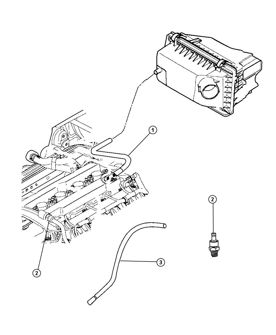 Diagram Crankcase Ventilation 2.0L [2.0L 4 Cyl DOHC 16V Dual VVT Engine]. for your Jeep Patriot  