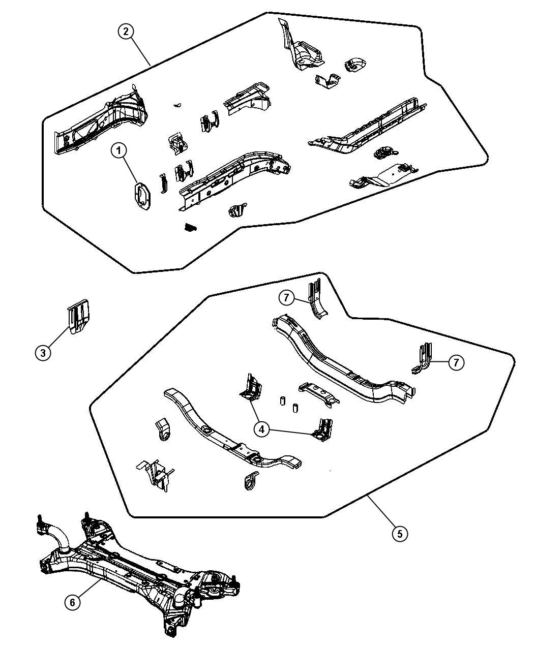 Diagram Frame, Front. for your Jeep Wrangler  