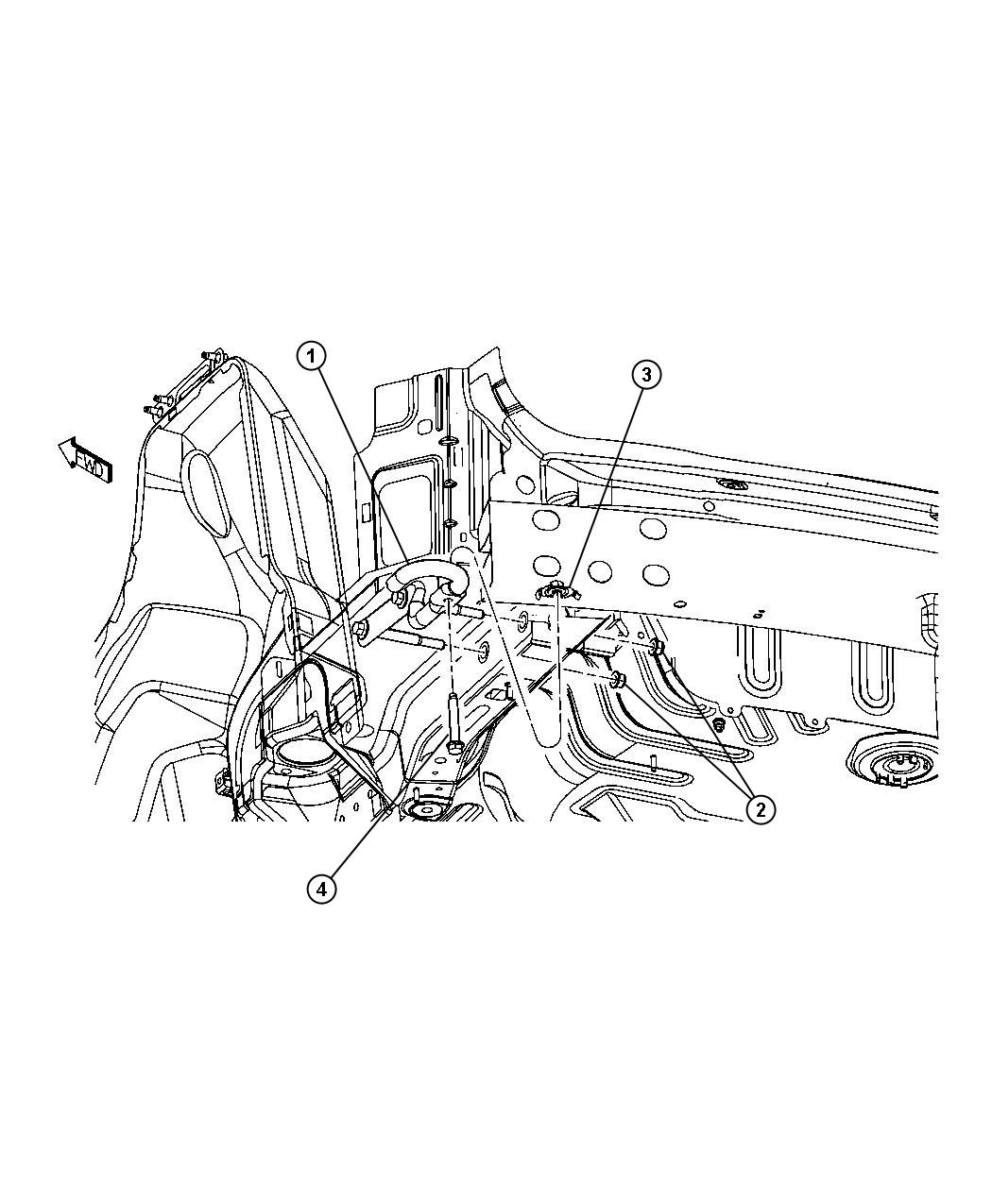 Diagram Tow Hooks and Hitches, Rear. for your Jeep Compass  