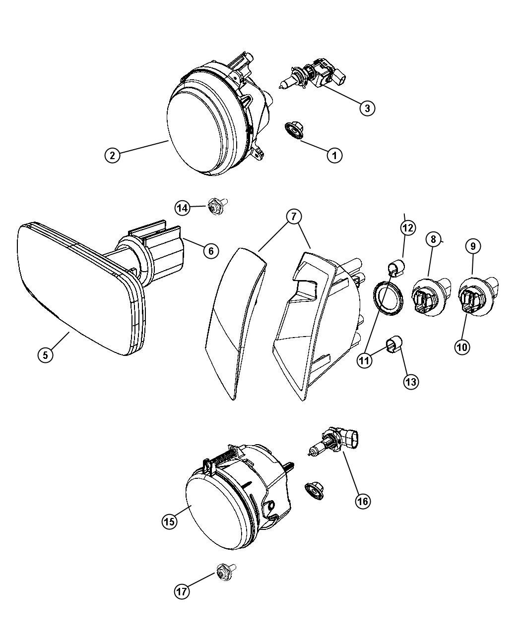 Lamps Front. Diagram