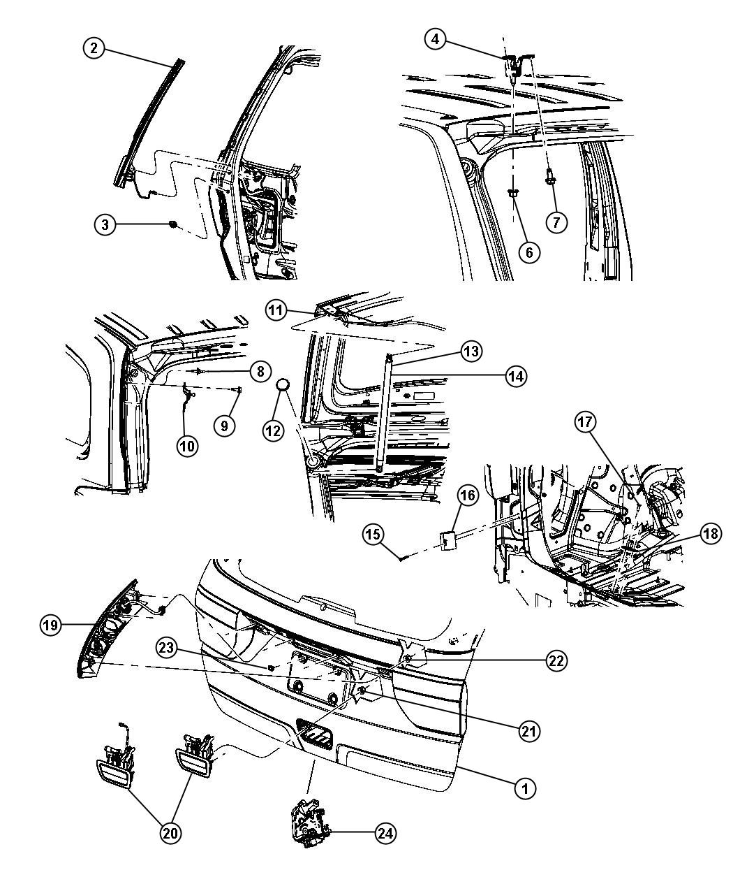 Diagram Liftgate. for your 2020 Dodge Charger   