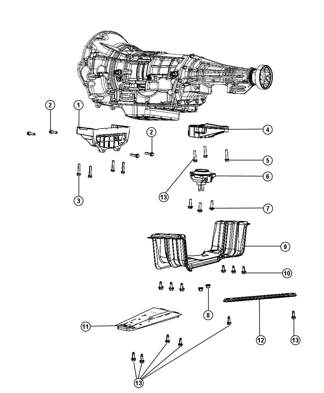 Diagram Structural Collar and Transmission Mount. for your Dodge