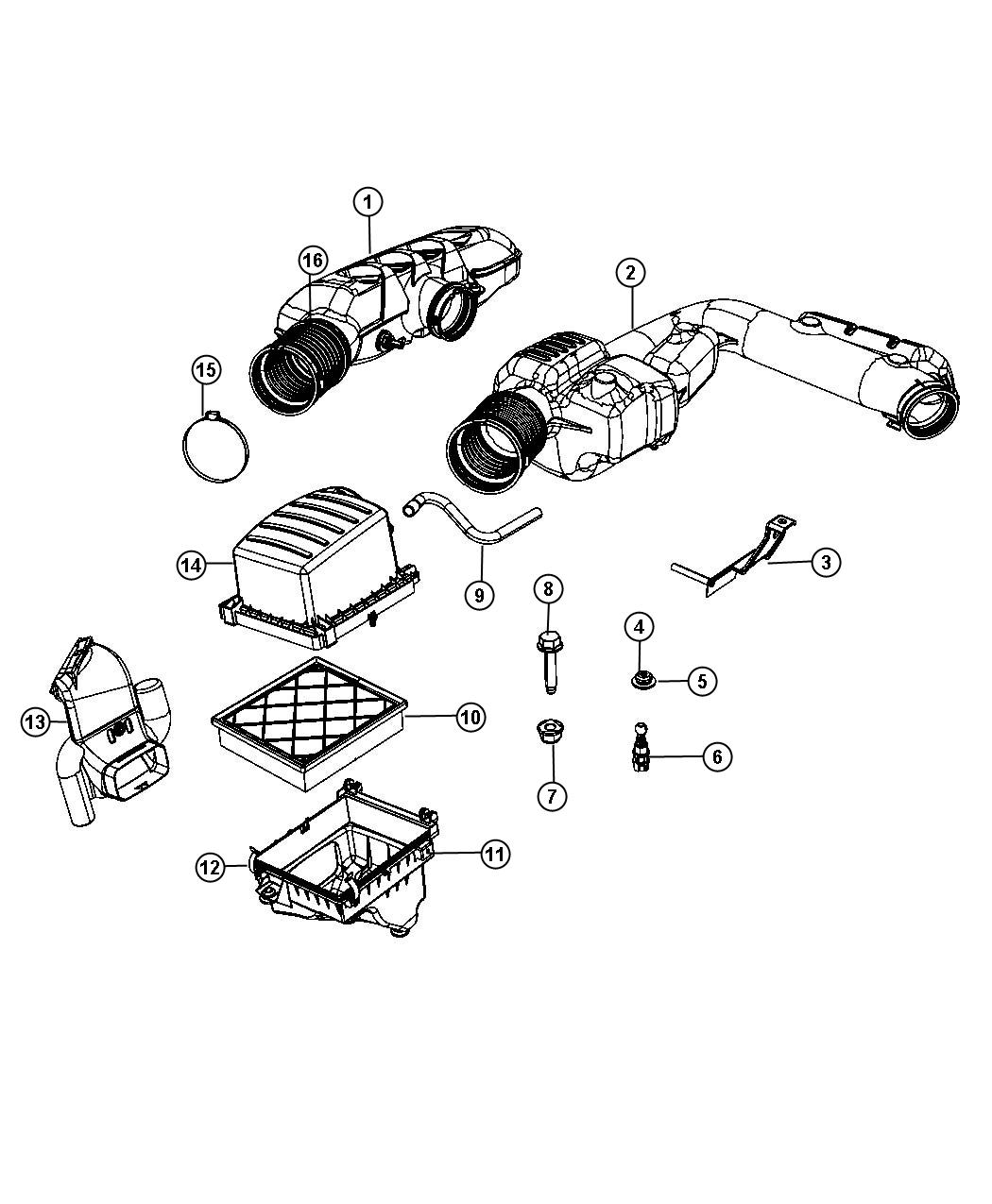 Diagram Air Cleaner. for your 2005 Jeep Grand Cherokee   