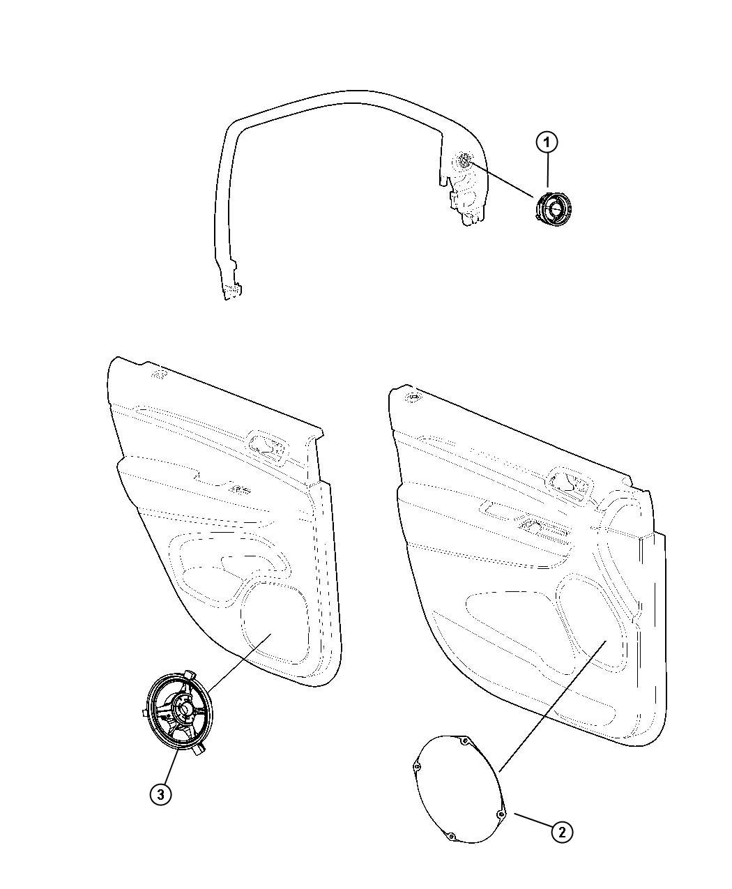 Diagram Speakers Doors. for your 2024 Jeep Wrangler   