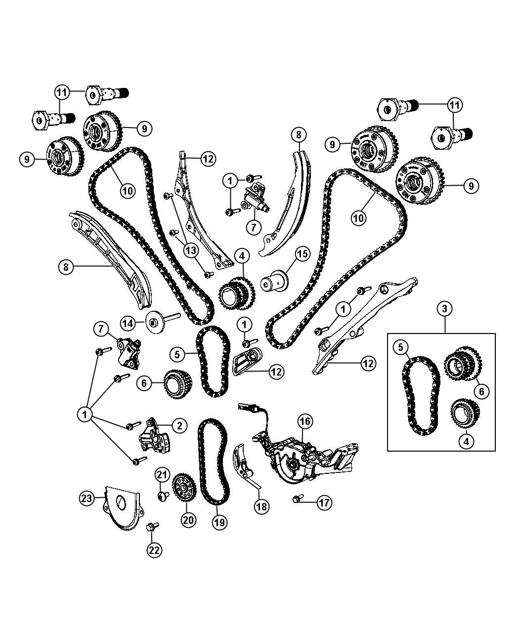 Diagram Timing System 3.6L [3.6L Mid V6 Engine]. for your Jeep Grand Cherokee  