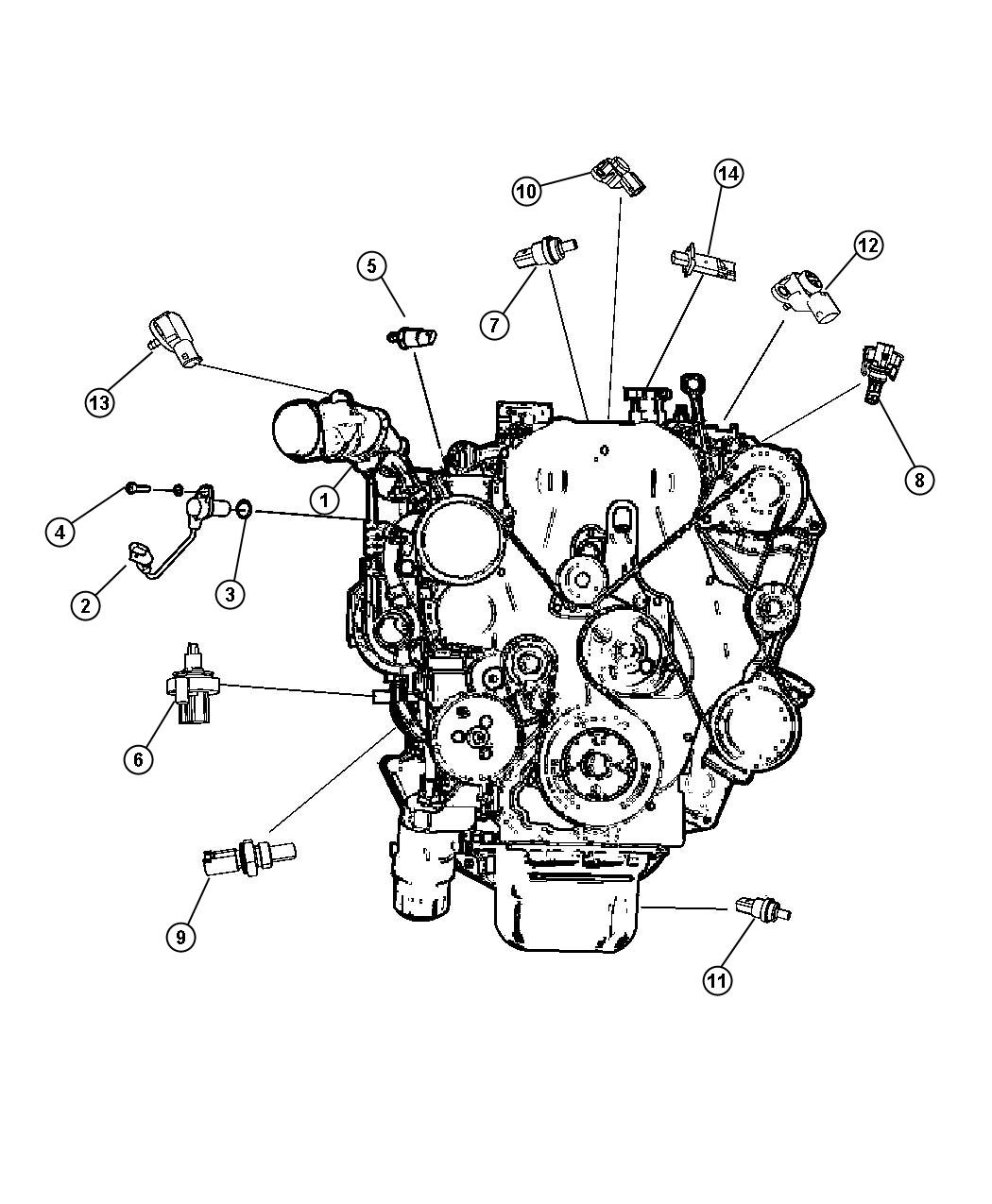 Diagram Sensors, Engine. for your 2007 Dodge Sprinter 2500   