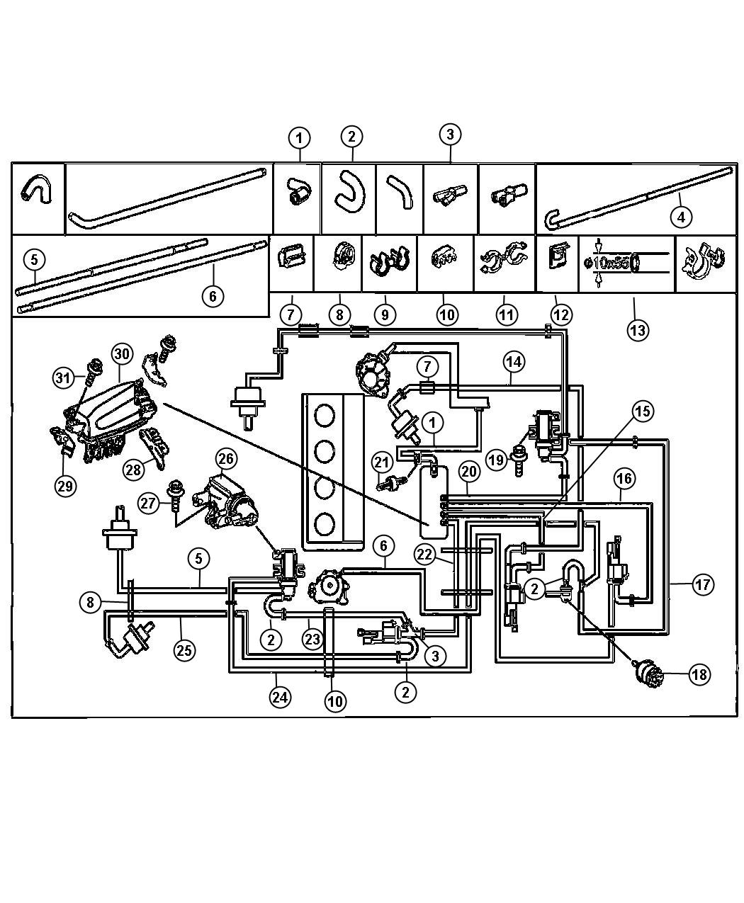 Diagram Emission Harness, 2.2L Diesel [2.2L 4 Cyl Turbo Diesel Engine]. for your 2011 Dodge Avenger  HEAT 