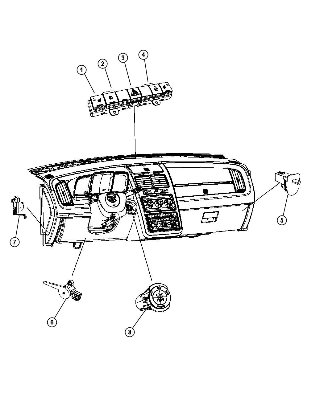 Dodge Journey Sensor. Brake pedal - 56029473AC | Chrysler Jeep Dodge ...