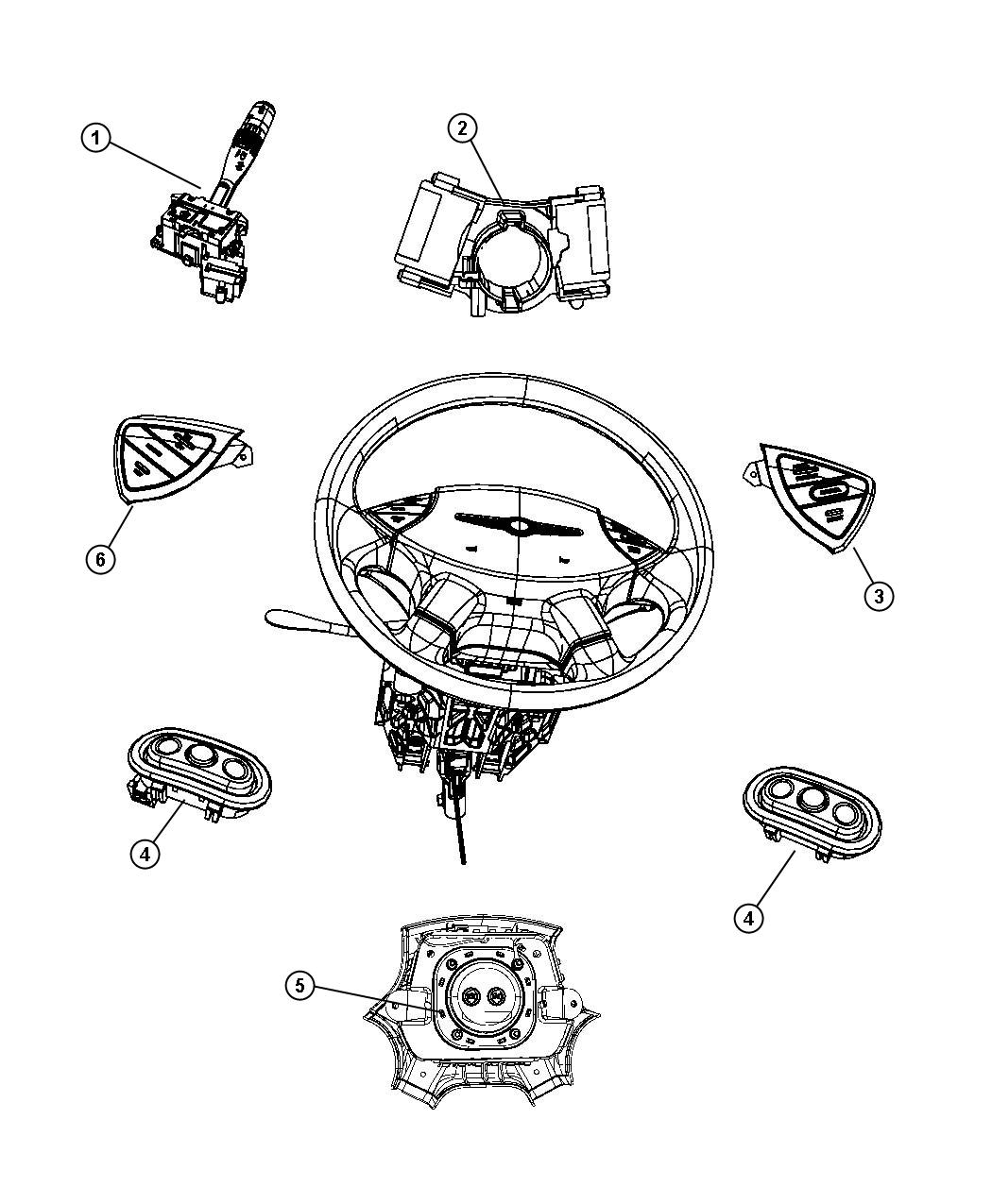 Diagram Switches Steering Column and Wheel. for your Dodge