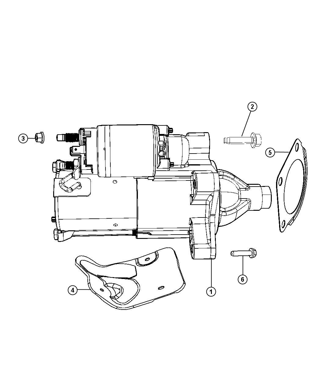 Diagram Starter and Related Parts 3.8L[3.8L V6 SMPI Engine]. for your 2008 Ram 1500   