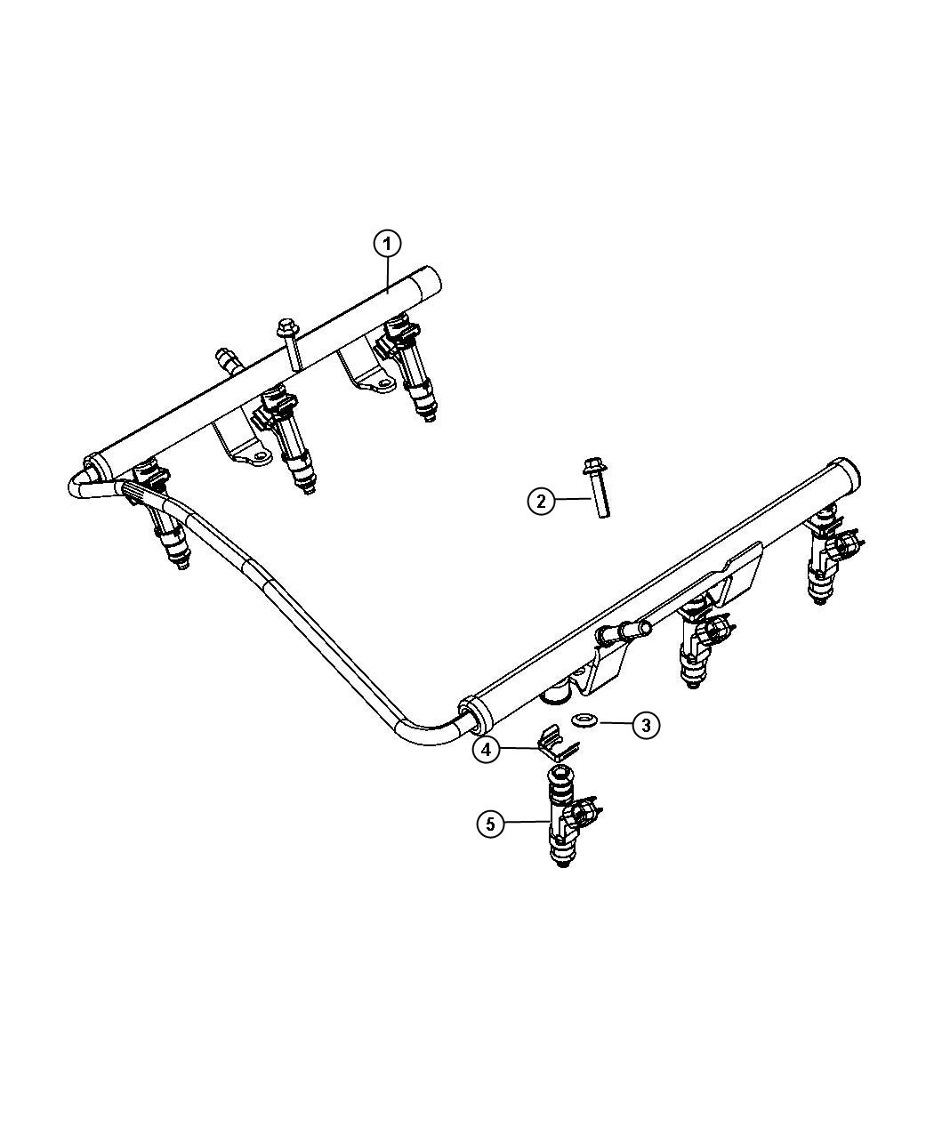 Diagram Fuel Rail 3.7L [3.7L V6 Engine]. for your Dodge Dakota  