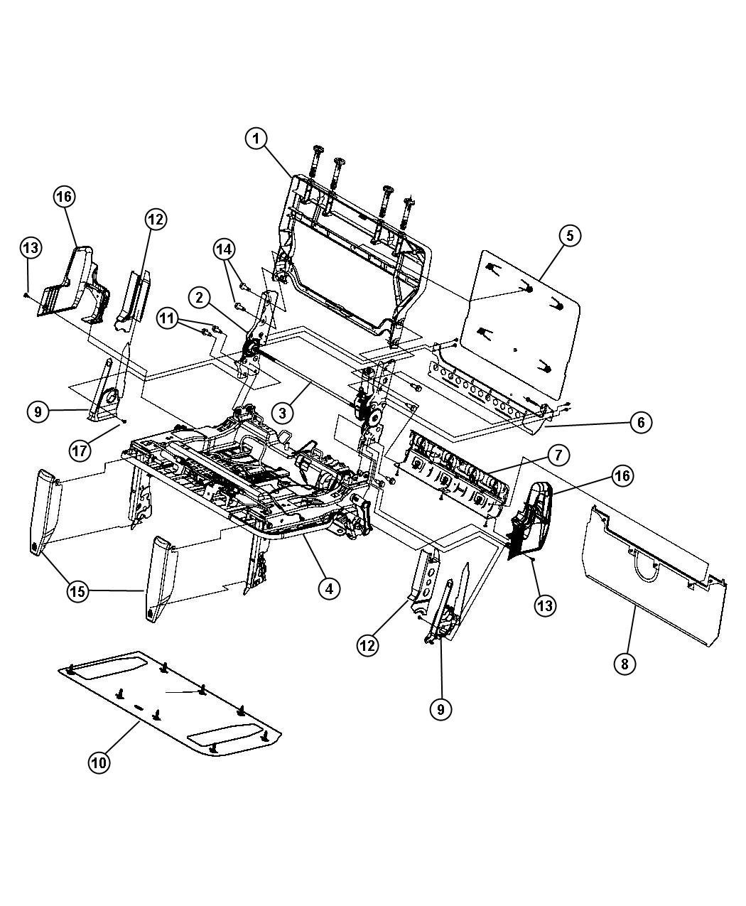 Diagram Third Row - 60/40 Stow and Go -60% Side - Power. for your Chrysler