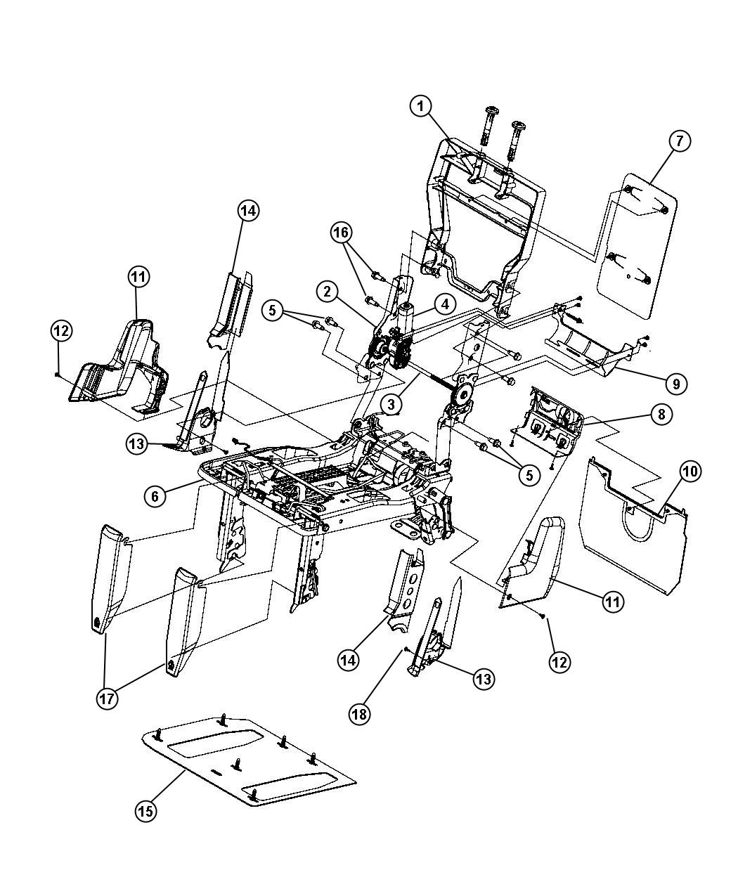 Diagram Third Row - 60/40 Stow and Go - 40% Side - Power. for your Chrysler