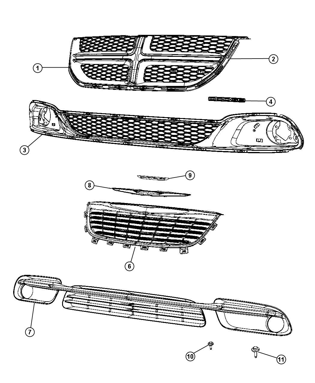 Diagram Grilles. for your Chrysler 300 M 