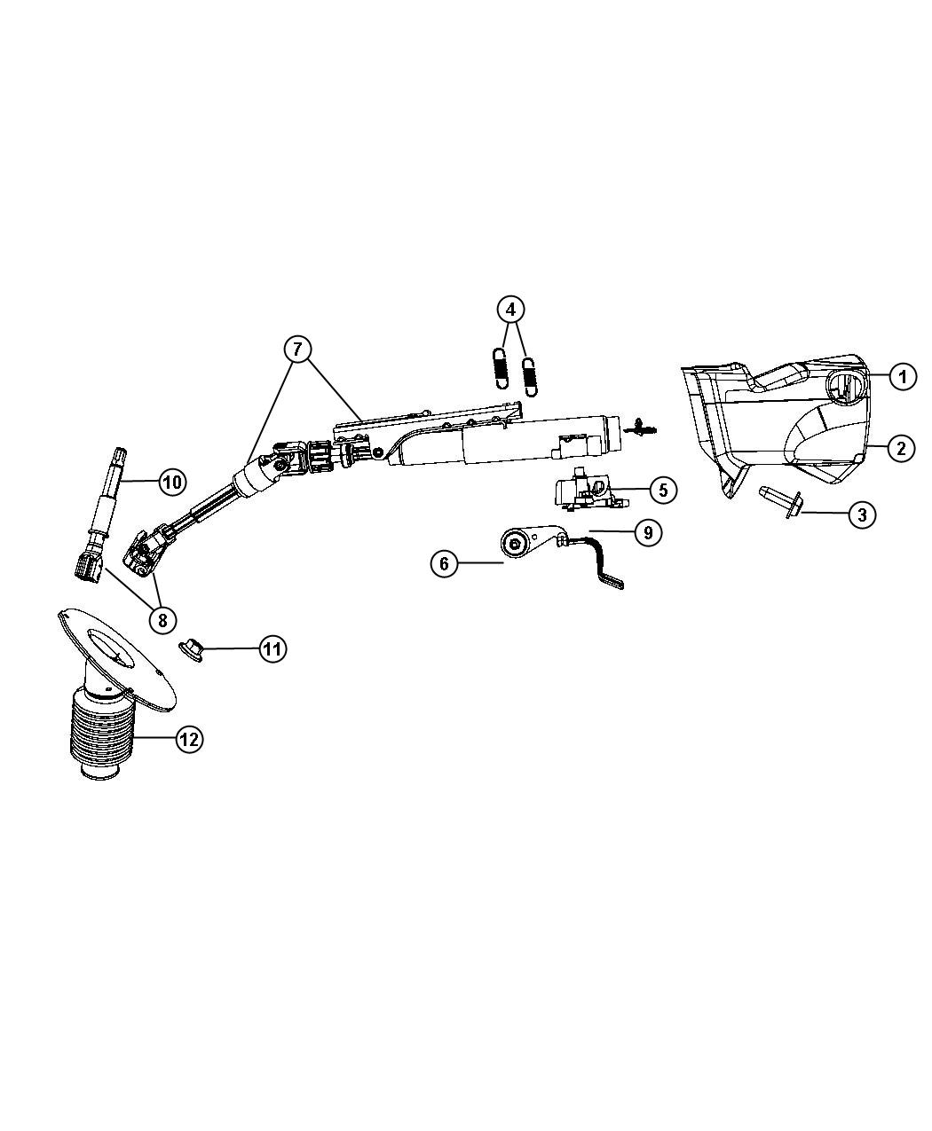 Diagram Steering Column Assembly. for your 2011 Dodge Grand Caravan MAINSTREET 3.6L V6 