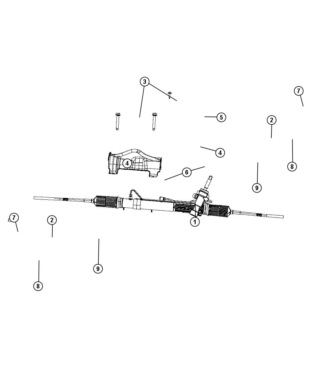 Diagram Gear Rack and Pinion. for your 2007 Dodge Grand Caravan   