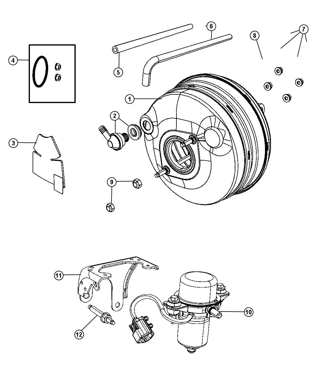 Diagram Booster and Pump, Vacuum Power Brake. for your 2019 Dodge Grand Caravan   