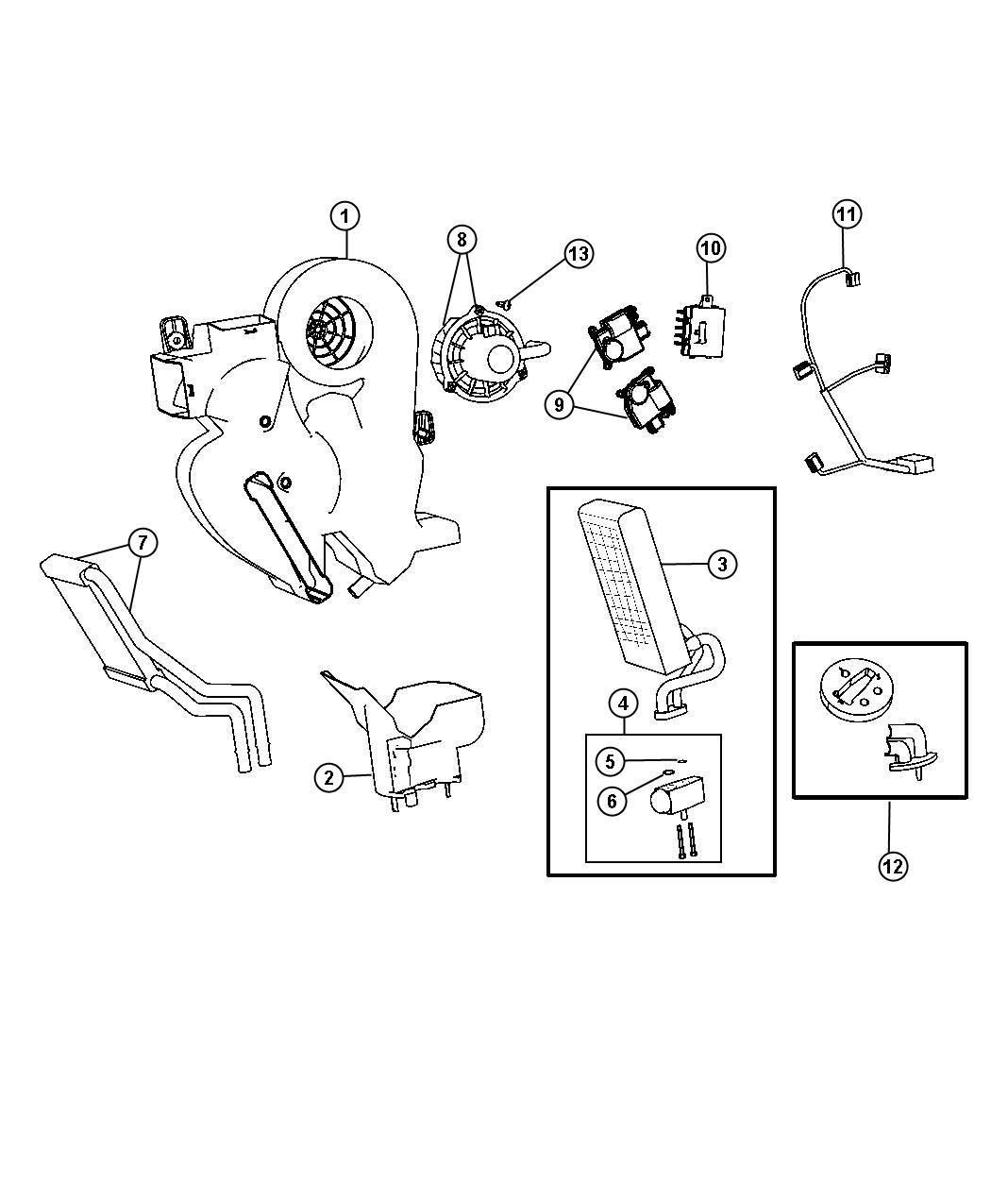 Diagram A/C and Heater Unit Rear. for your 2000 Chrysler 300  M 