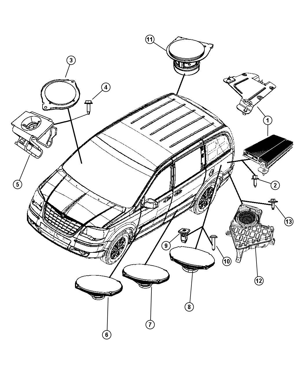 Diagram Speakers and Amplifiers. for your Dodge