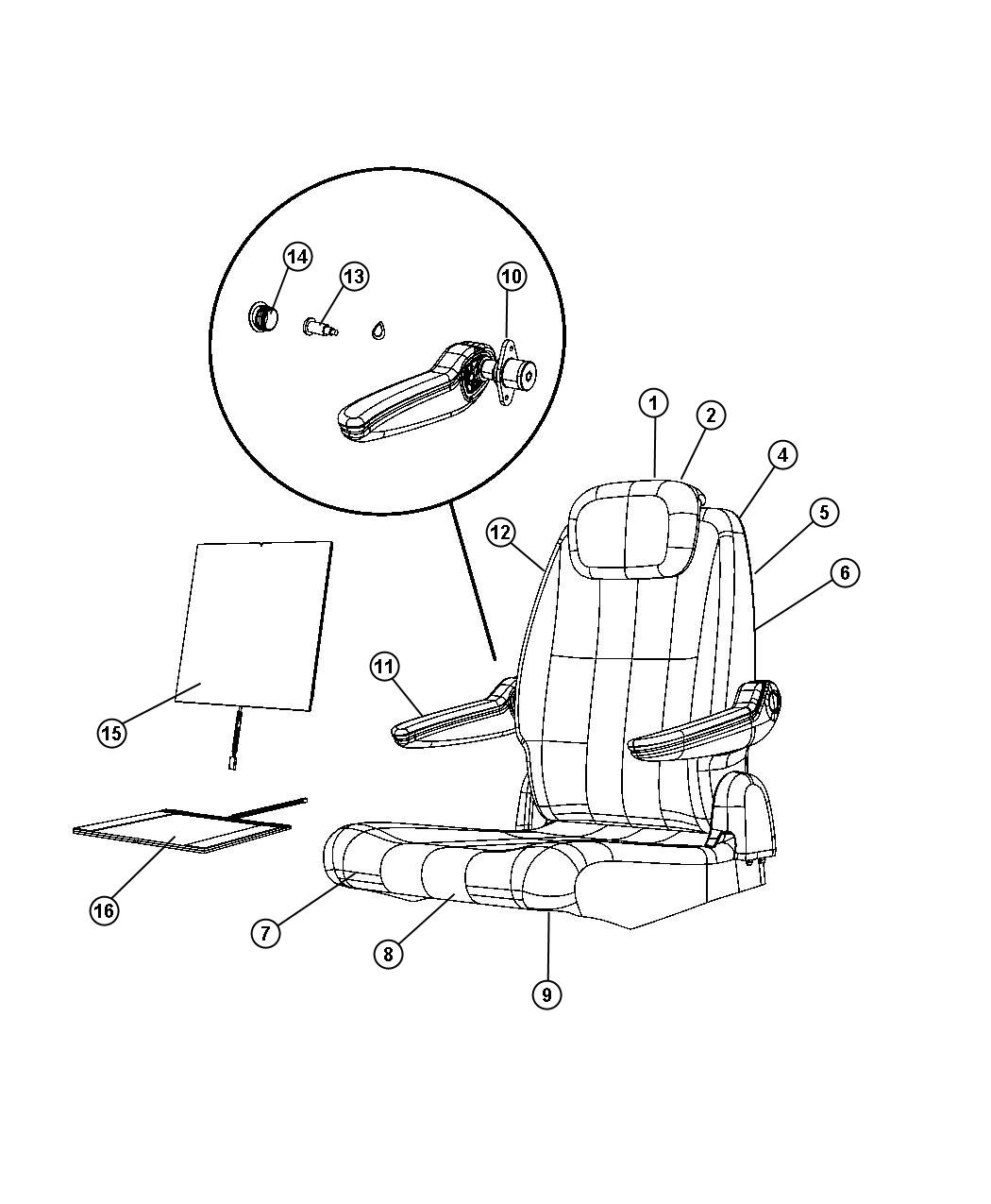 Diagram Rear Seat - Quad - Stow and Go - Trim Code [AL]. for your 1997 Chrysler Town & Country   