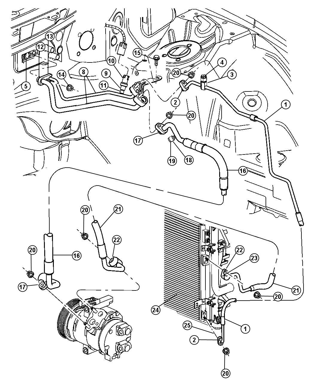 Diagram A/C Plumbing. for your 2020 Chrysler 300   