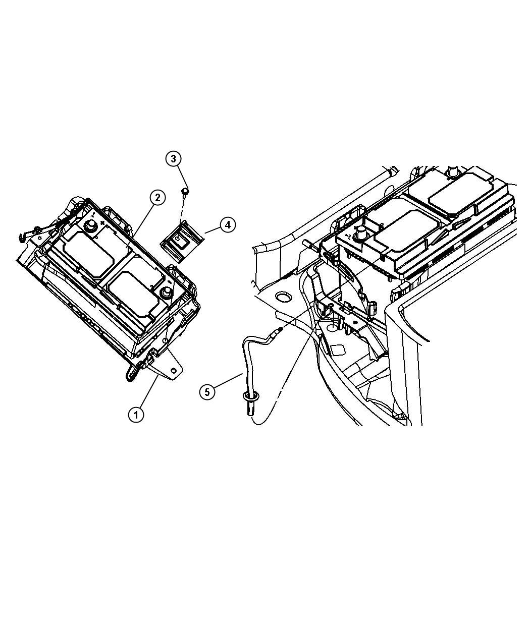 Diagram Battery Tray and Support. for your Dodge Challenger  