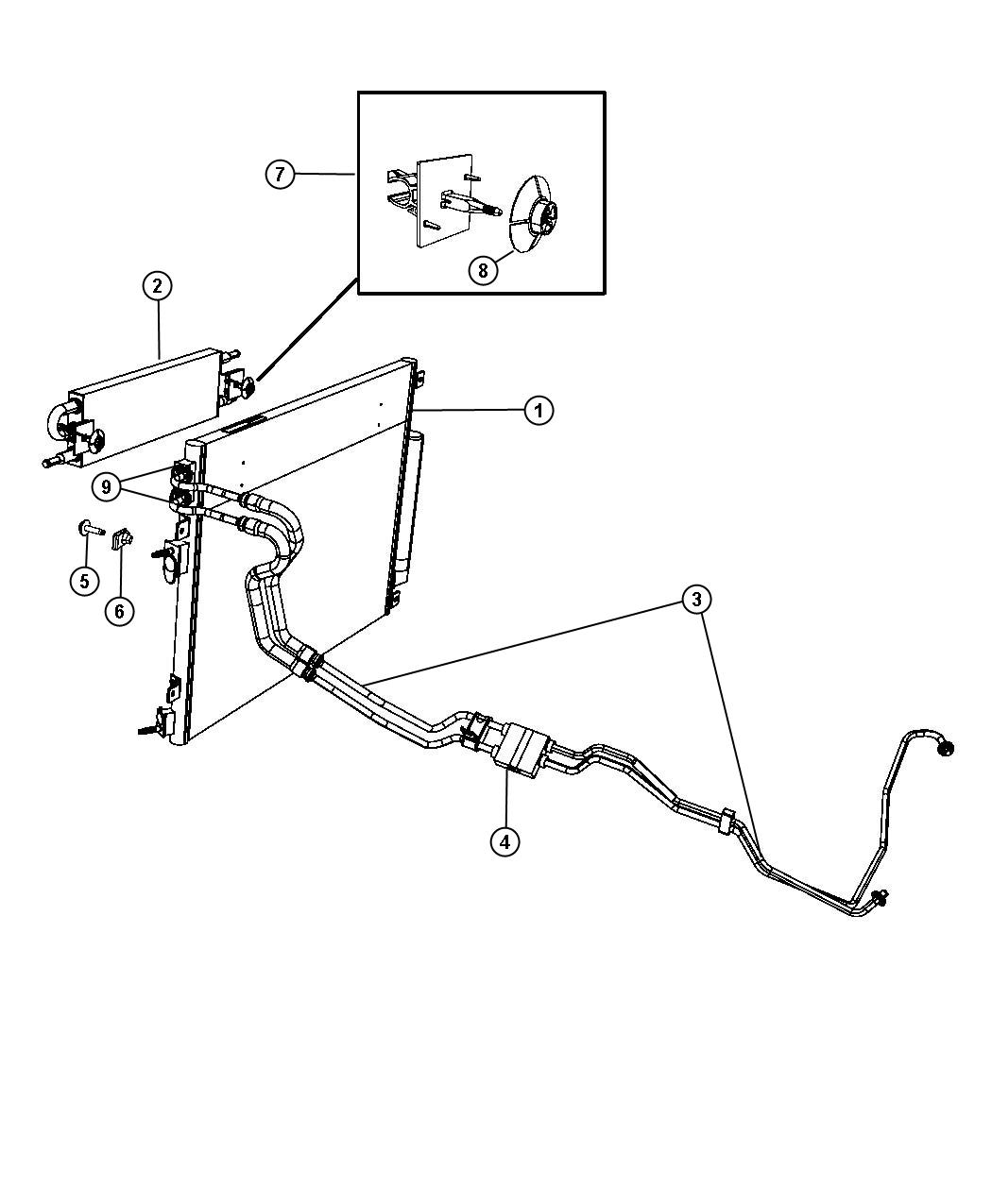 Diagram Transmission Oil Cooler and Lines. for your Dodge