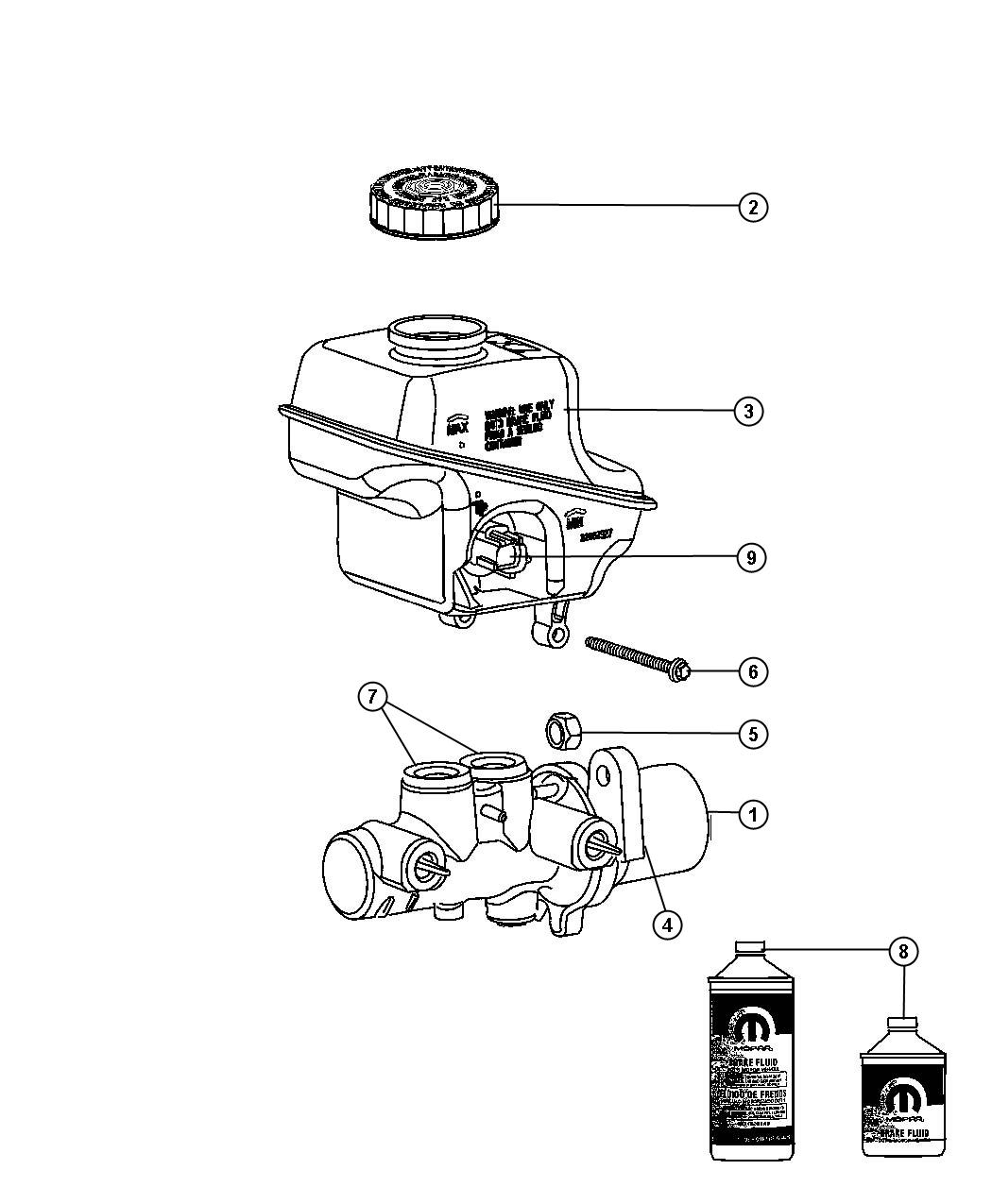 Diagram Master Cylinder. for your Dodge