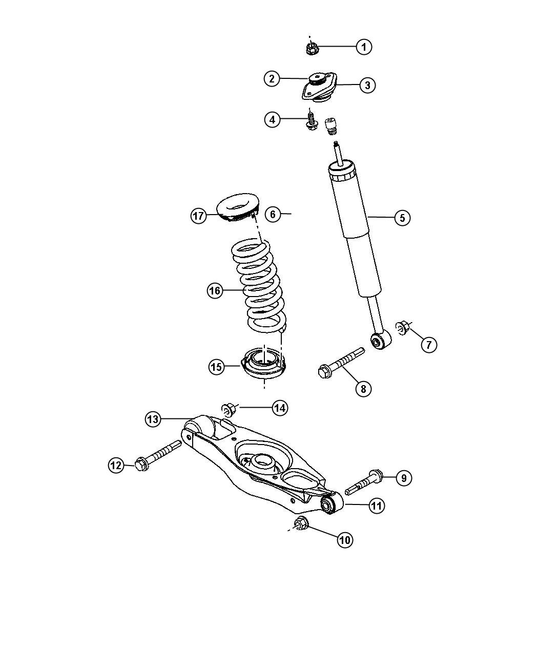 Diagram Rear Shocks,Spring Link. for your 2004 Dodge Grand Caravan   