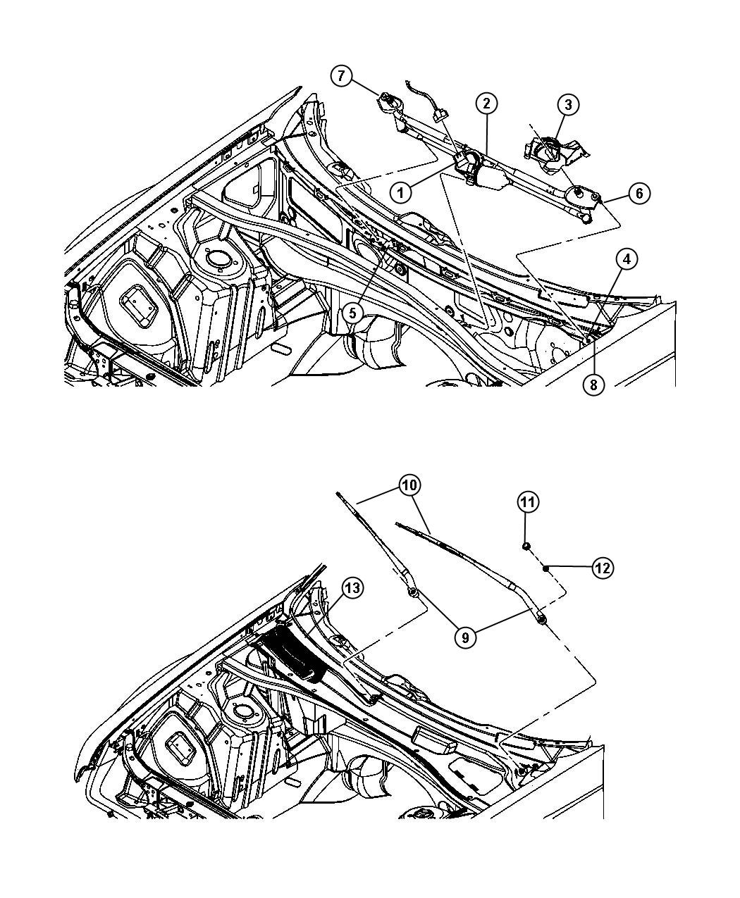 Wiper System Front. Diagram