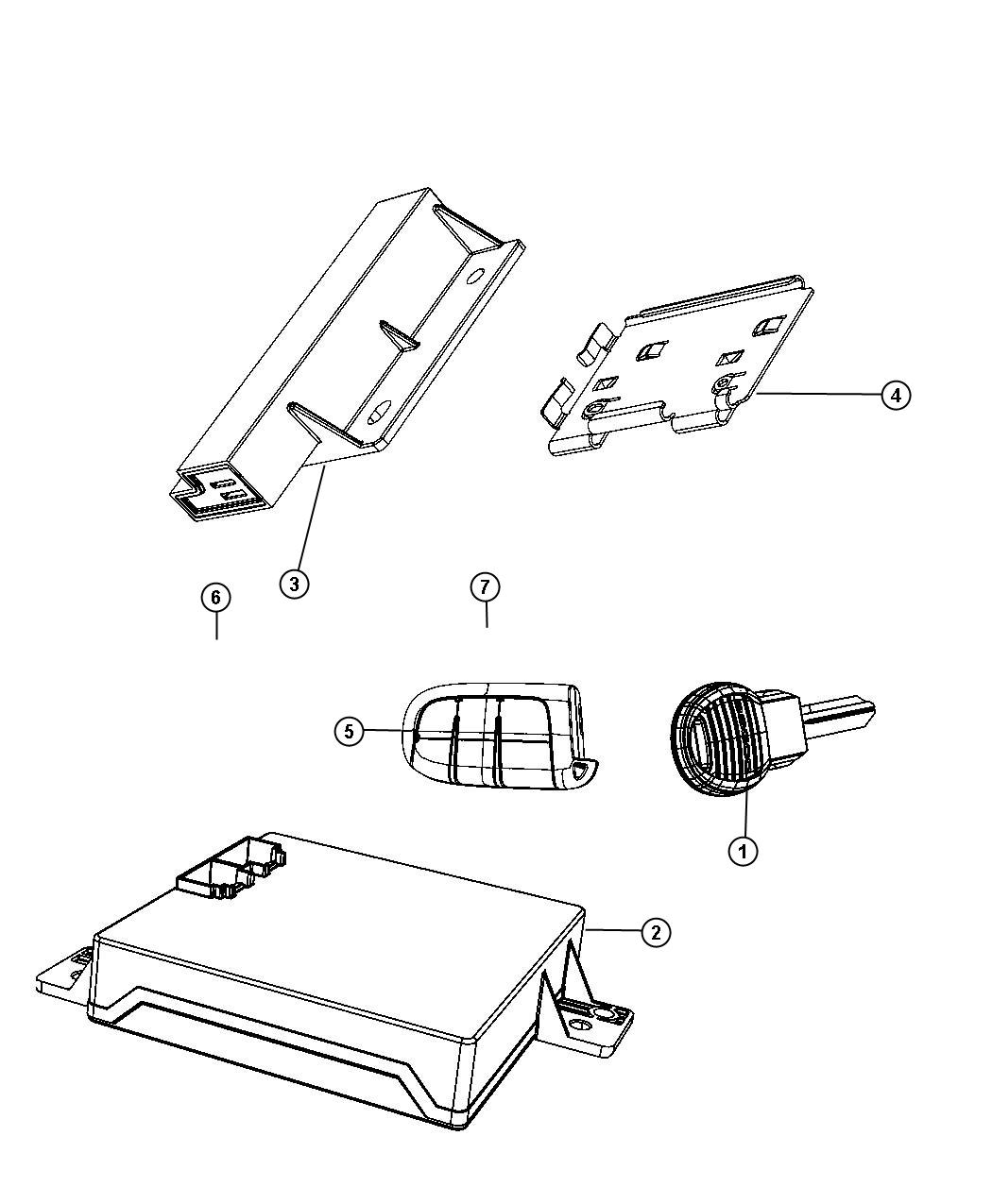 Diagram Receiver Modules, Keys and Key FOBS. for your Dodge